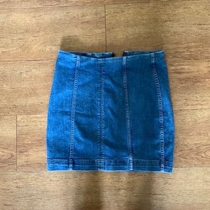 Flattering Free People denim mini skirt